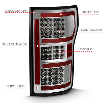 ANZO USA ZUKT_311316 Anzo ZUKT_311316 Lens Chrome Housing Red Light Bar