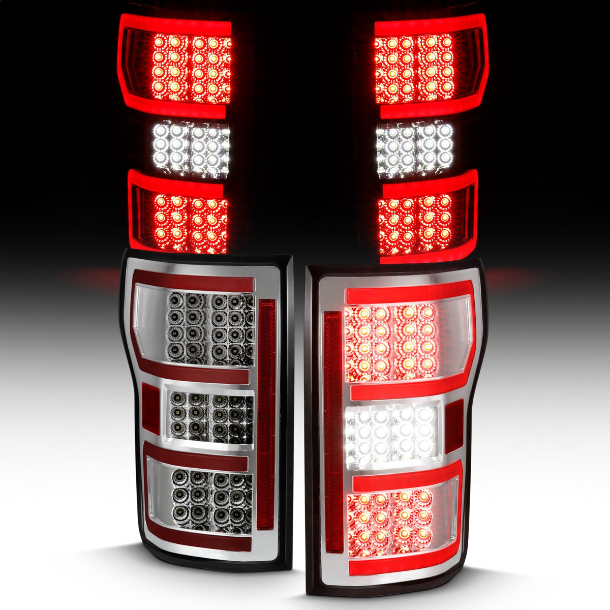 ANZO USA ZUKT_311316 Anzo ZUKT_311316 Lens Chrome Housing Red Light Bar
