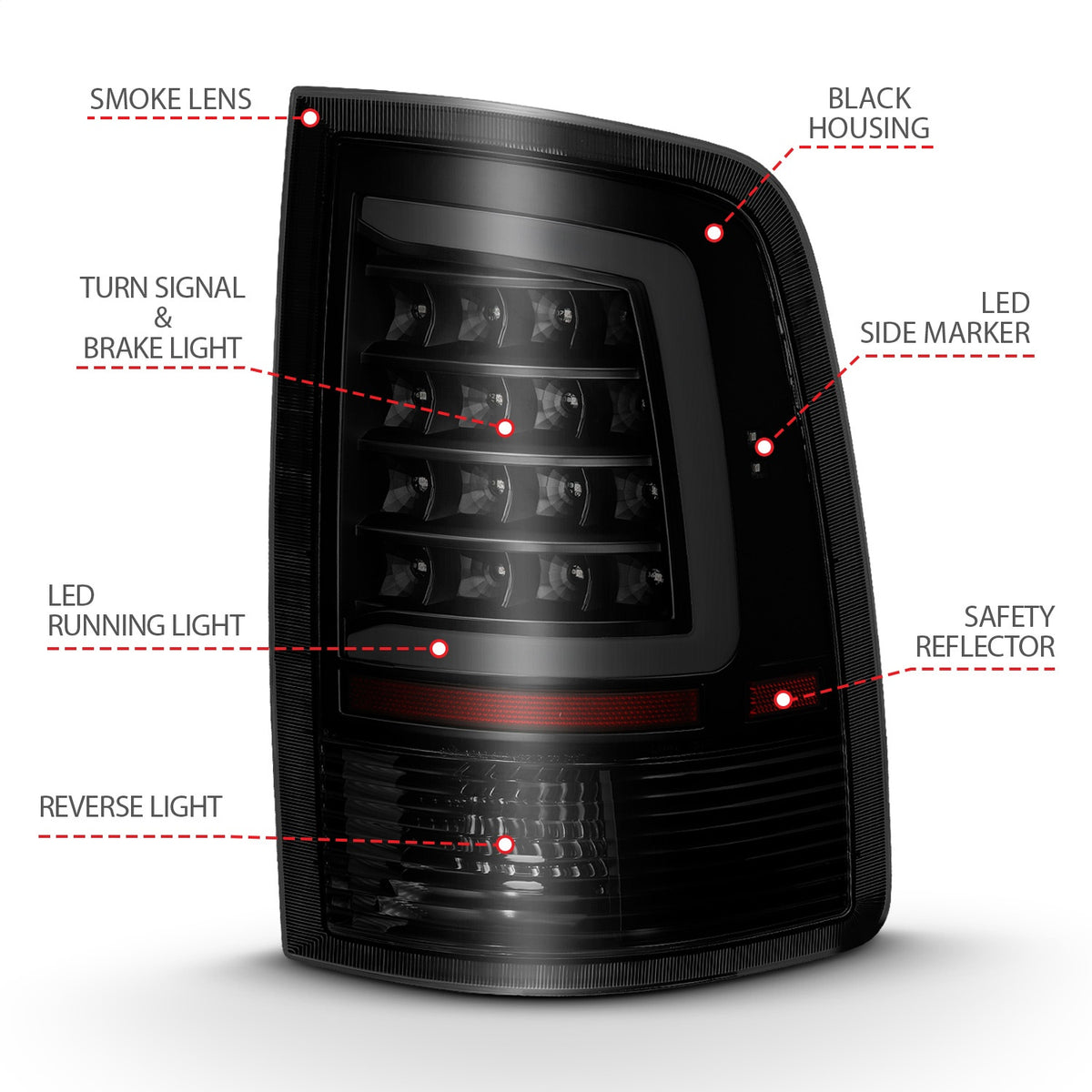 ANZO USA ZUKT_311319 Anzo ZUKT_311319 LED Tail Light Assembly LED for Ram 1500 for 311319