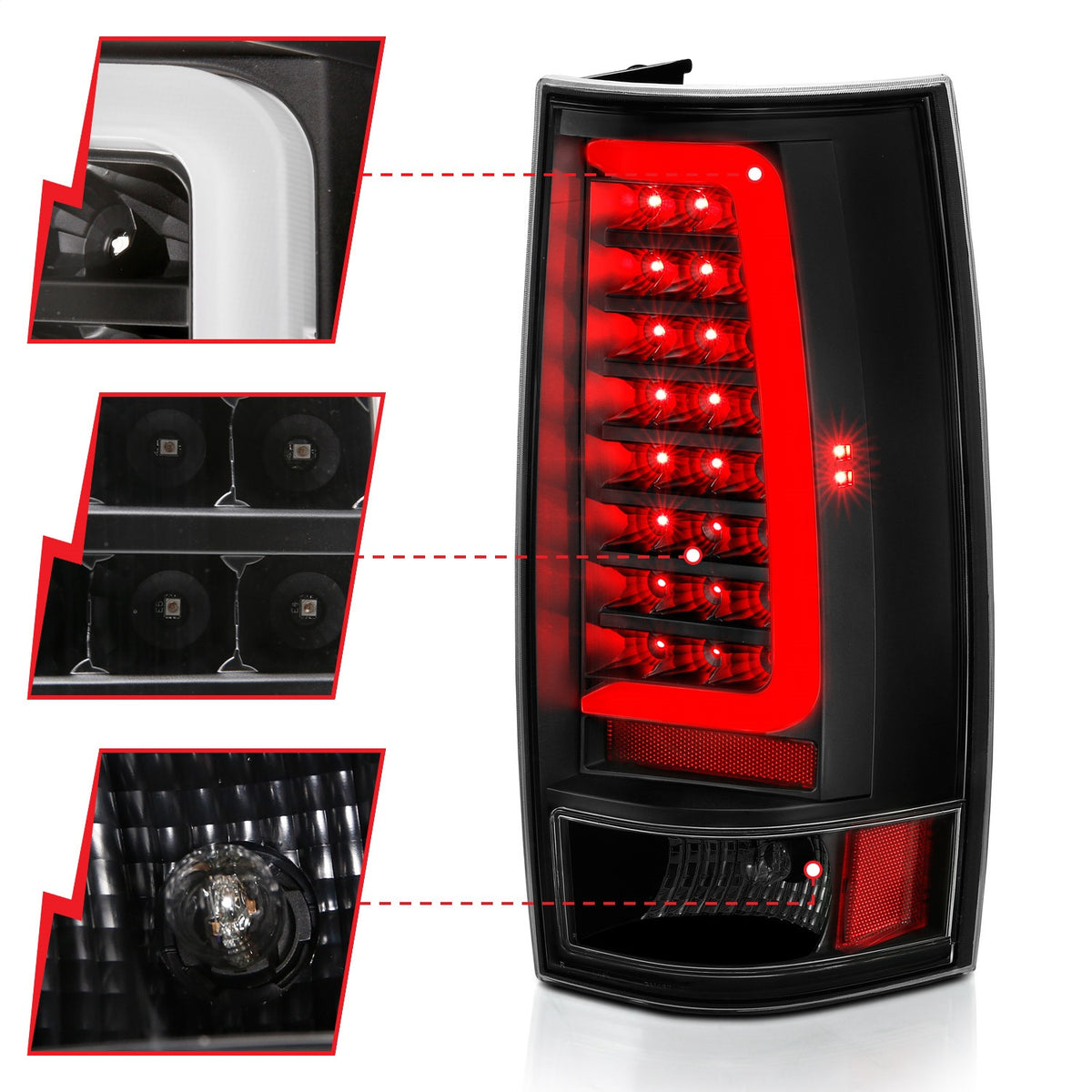 ANZO USA ZUKT_311321 Anzo ZUKT_311321 LED Tail Light Assembly LED Clear Lens Black