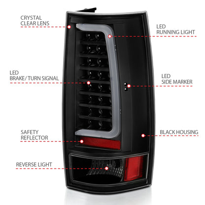 ANZO USA ZUKT_311321 Anzo ZUKT_311321 LED Tail Light Assembly LED Clear Lens Black