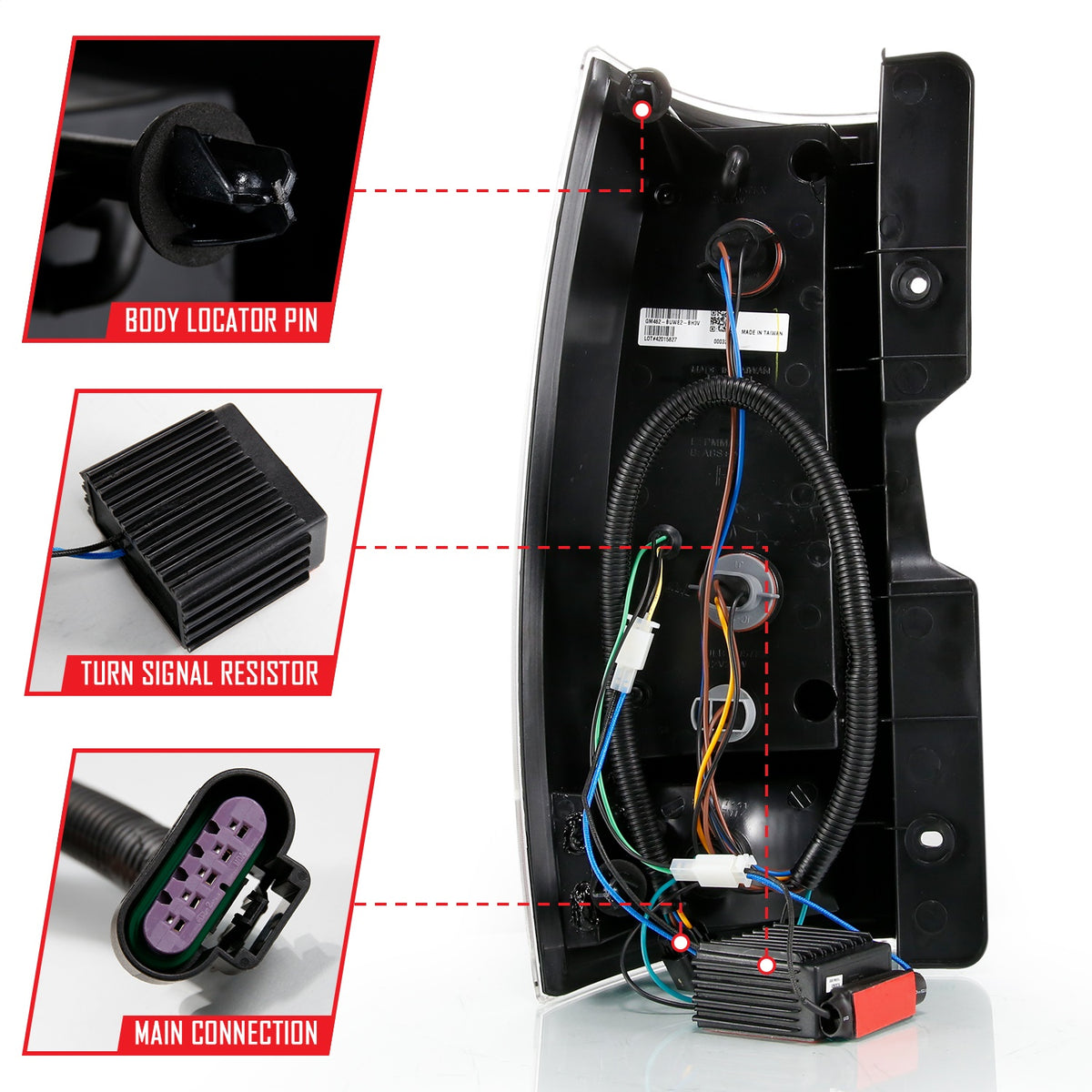 ANZO USA ZUKT_311321 Anzo ZUKT_311321 LED Tail Light Assembly LED Clear Lens Black