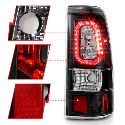 ANZO USA ZUKT_311324 Anzo ZUKT_311324 LED Tail Light Assembly LED Clear Lens Black
