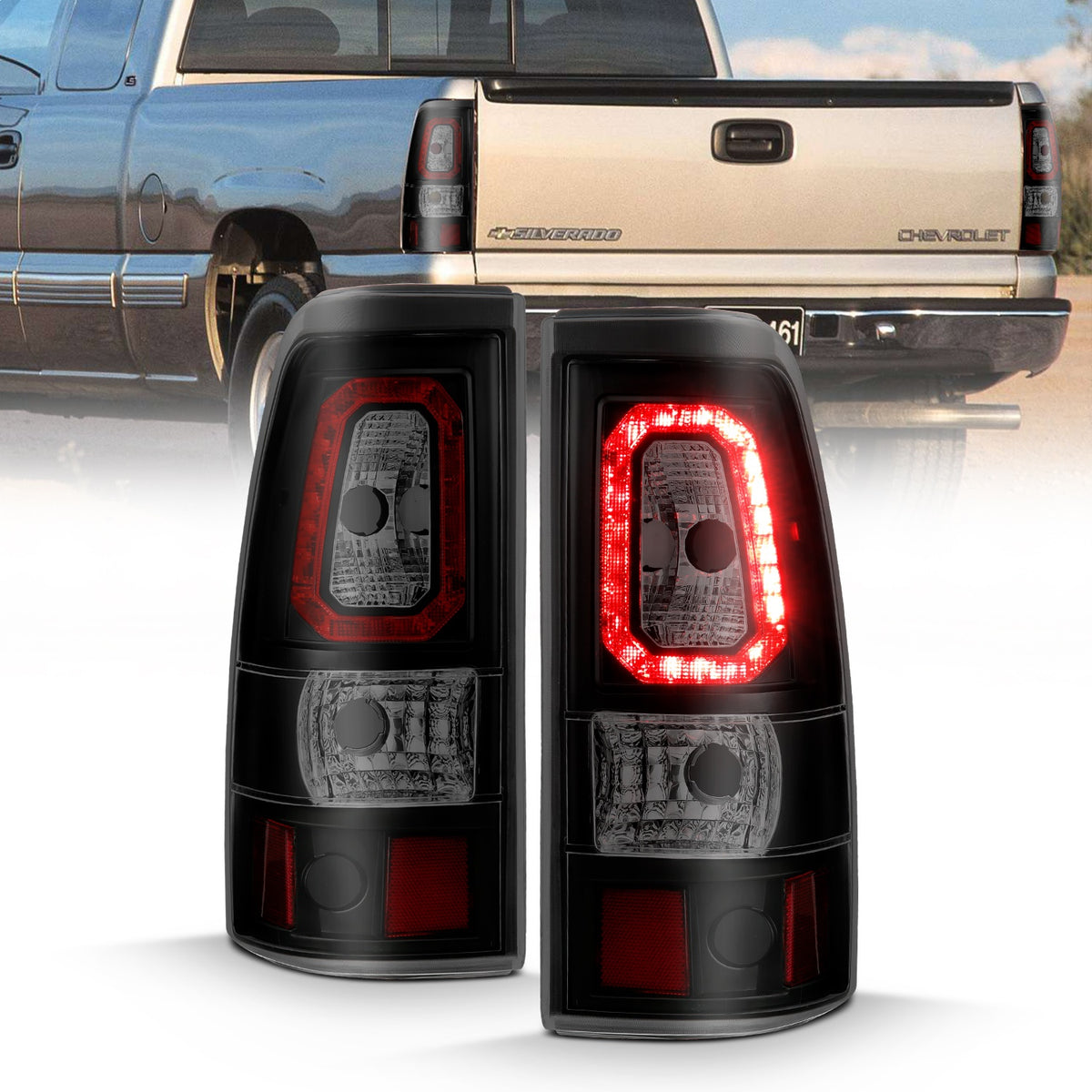 ANZO USA ZUKT_311325 Anzo ZUKT_311325 LED Tail Light Assembly LED Smoke Lens Black