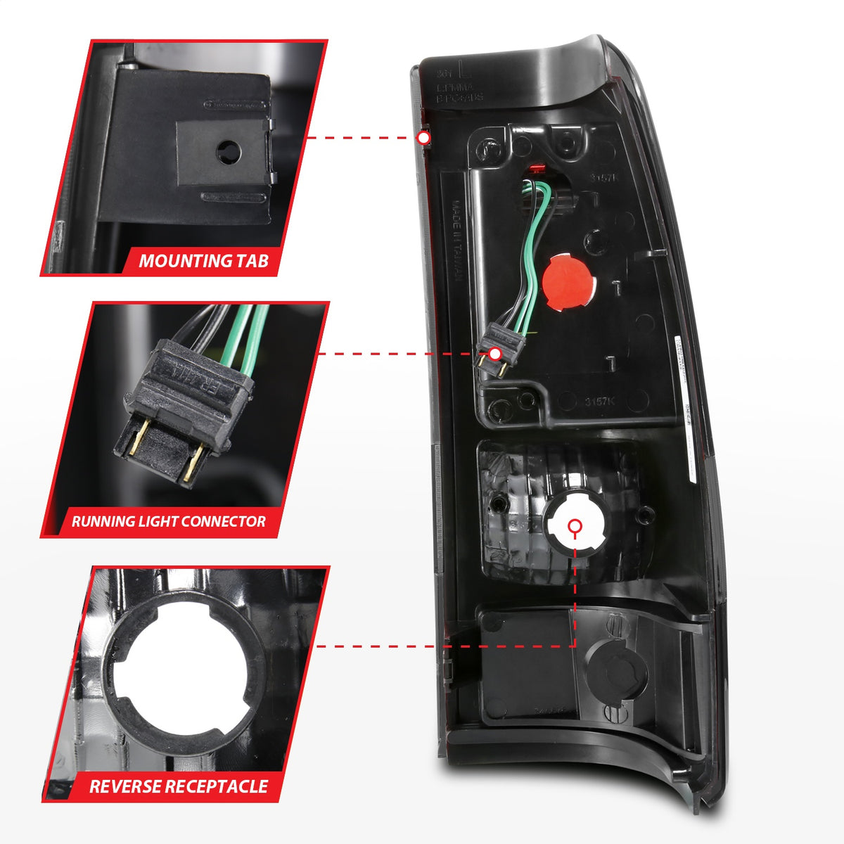 ANZO USA ZUKT_311325 Anzo ZUKT_311325 LED Tail Light Assembly LED Smoke Lens Black