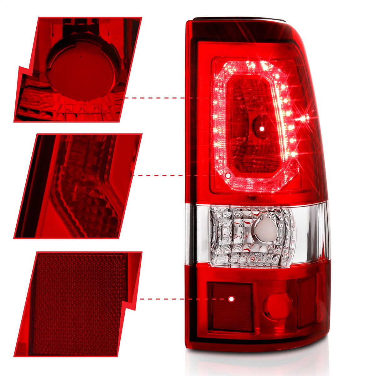 ANZO USA ZUKT_311326 Anzo ZUKT_311326 LED Tail Light Assembly LED Red/Clear Lens