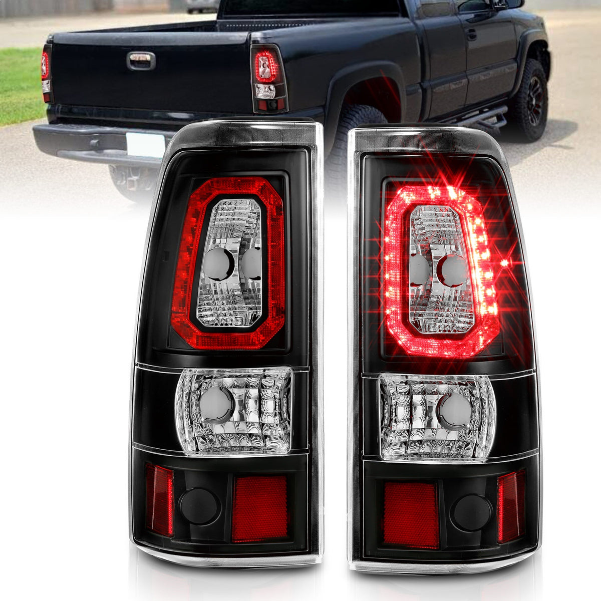 ANZO USA ZUKT_311327 Anzo ZUKT_311327 LED Tail Light Assembly LED Clear Lens Black
