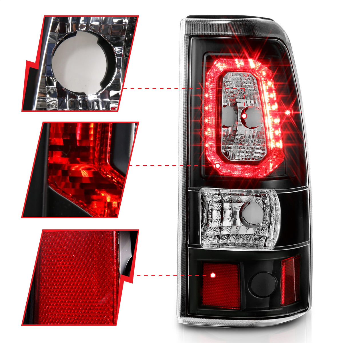 ANZO USA ZUKT_311327 Anzo ZUKT_311327 LED Tail Light Assembly LED Clear Lens Black
