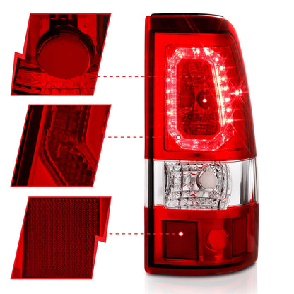 ANZO USA ZUKT_311329 Anzo ZUKT_311329 LED Tail Light Assembly LED Red/Clear Lens