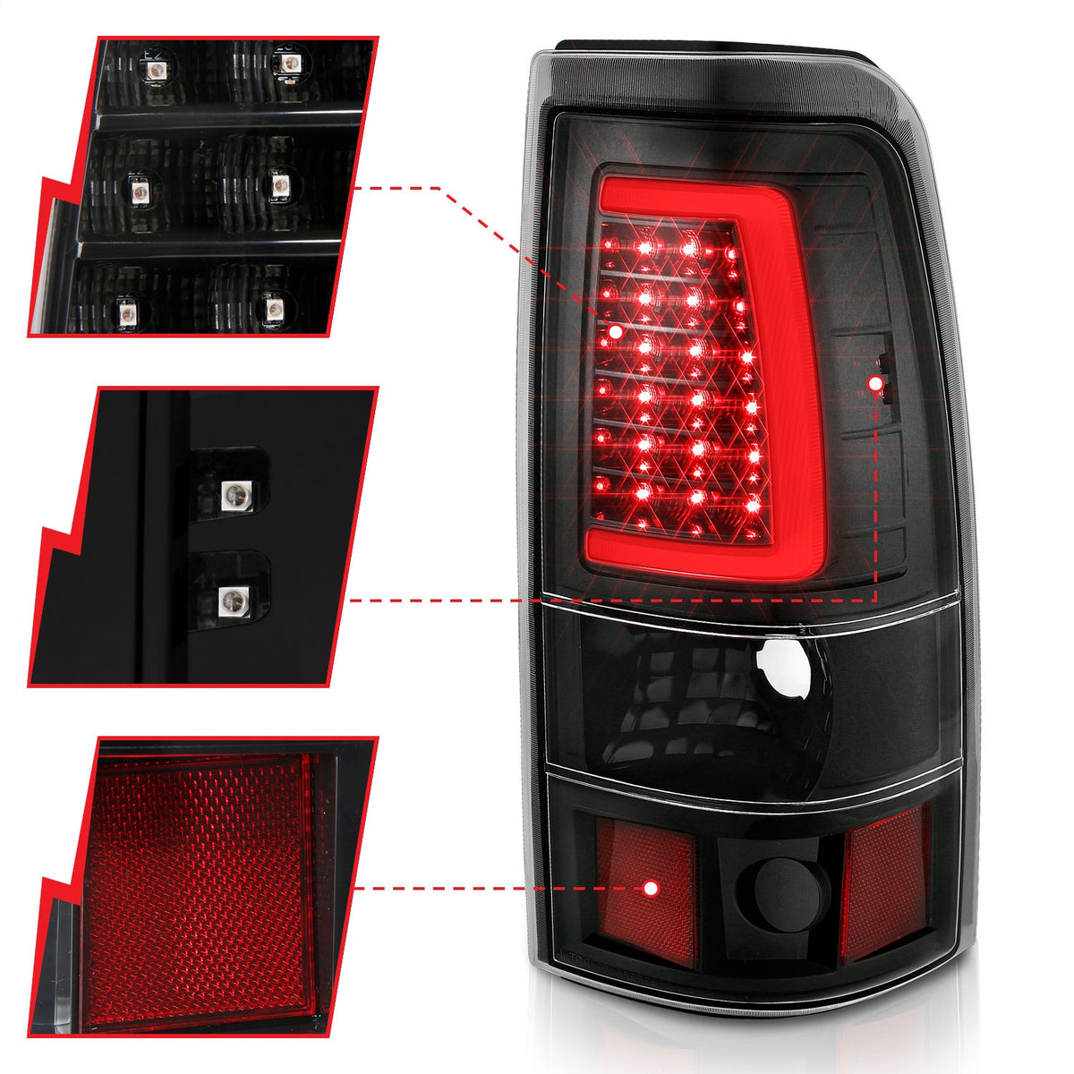 ANZO USA ZUKT_311330 Anzo ZUKT_311330 LED Tail Light Assembly LED Clear Lens Black