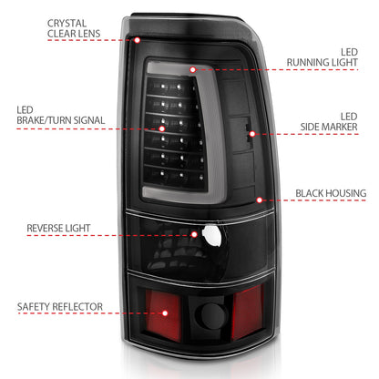 ANZO USA ZUKT_311330 Anzo ZUKT_311330 LED Tail Light Assembly LED Clear Lens Black