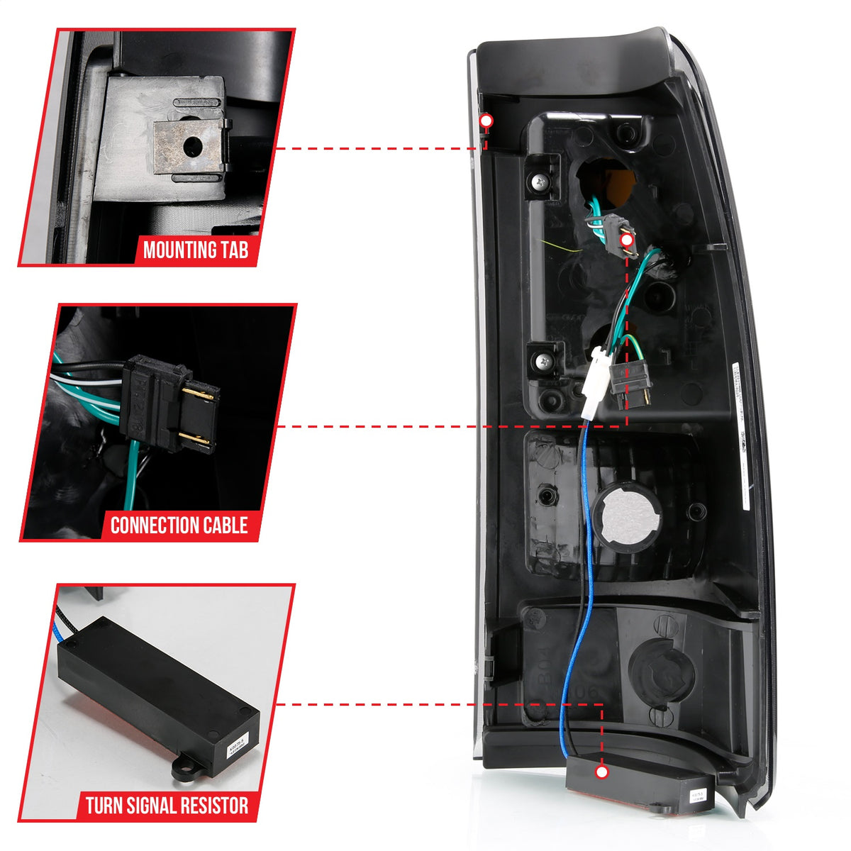 ANZO USA ZUKT_311331 Anzo ZUKT_311331 LED Tail Light Assembly LED Smoke Lens Black