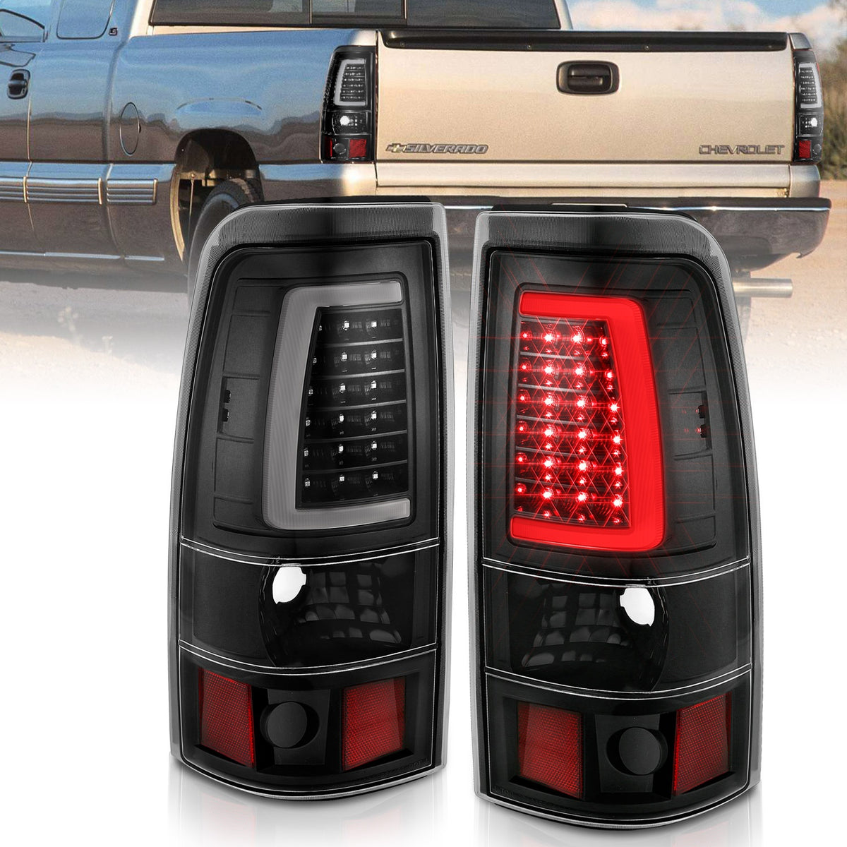 ANZO USA ZUKT_311333 Anzo ZUKT_311333 LED Tail Light Assembly LED Clear Lens Black
