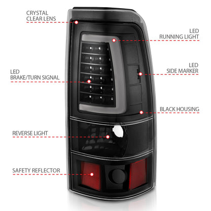 ANZO USA ZUKT_311333 Anzo ZUKT_311333 LED Tail Light Assembly LED Clear Lens Black