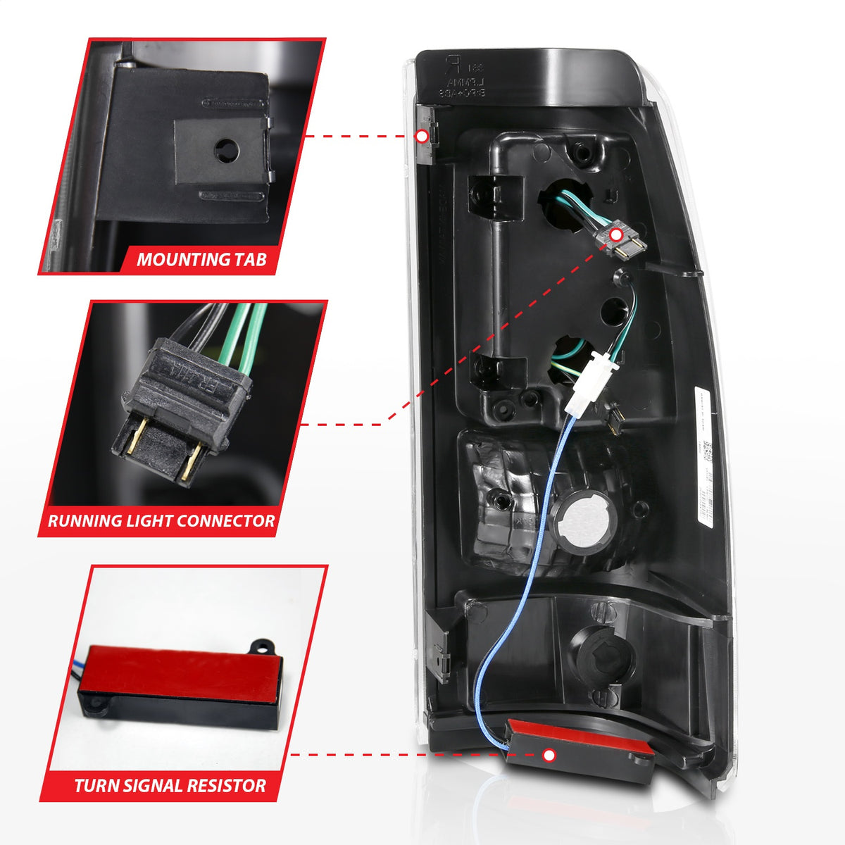 ANZO USA ZUKT_311333 Anzo ZUKT_311333 LED Tail Light Assembly LED Clear Lens Black