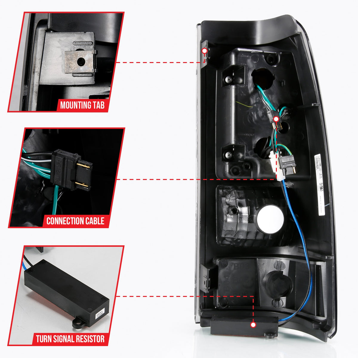 ANZO USA ZUKT_311334 Anzo ZUKT_311334 LED Tail Light Assembly LED Smoke Lens Black