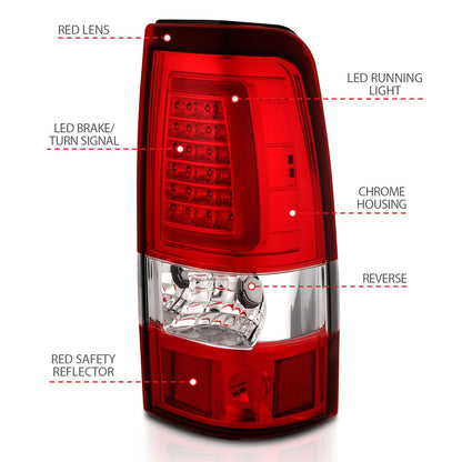 ANZO USA ZUKT_311335 Anzo ZUKT_311335 LED Tail Light Assembly LED Red/Clear Lens