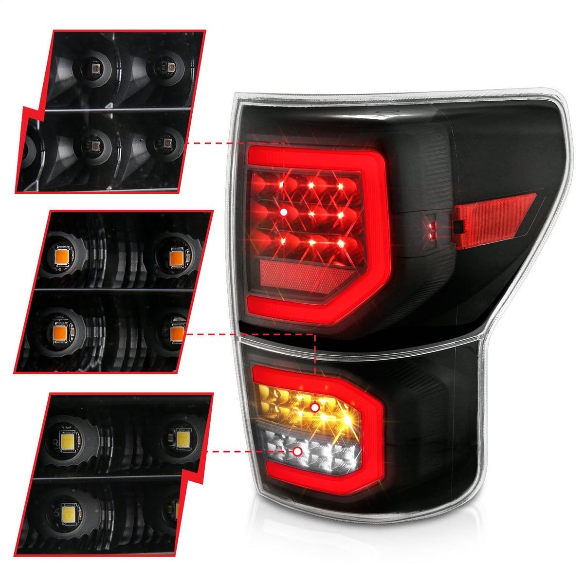 ANZO USA ZUKT_311336 Anzo ZUKT_311336 LED Tail Light Assembly LED Clear Lens Black
