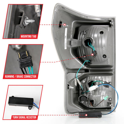 ANZO USA ZUKT_311336 Anzo ZUKT_311336 LED Tail Light Assembly LED Clear Lens Black