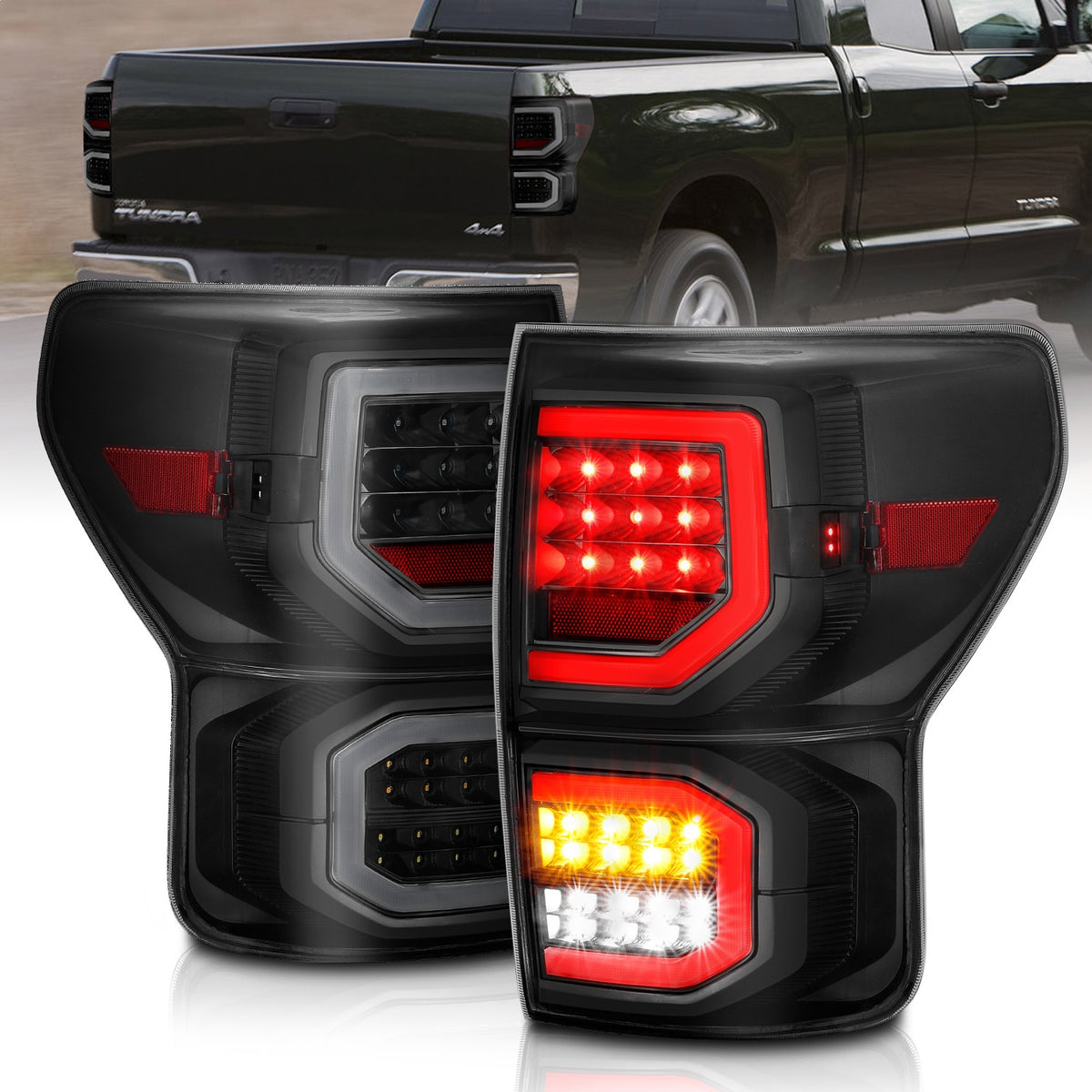 ANZO USA ZUKT_311337 Anzo ZUKT_311337 LED Tail Light Assembly LED Smoke Lens Black