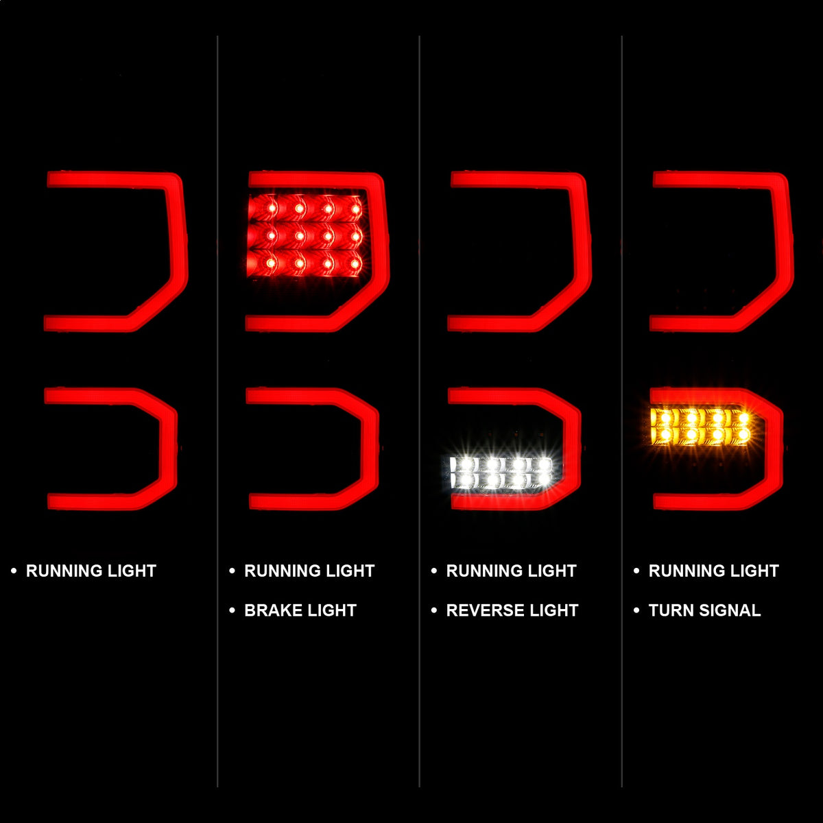 ANZO USA ZUKT_311337 Anzo ZUKT_311337 LED Tail Light Assembly LED Smoke Lens Black