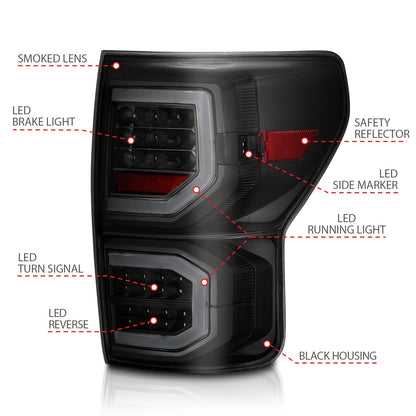 ANZO USA ZUKT_311337 Anzo ZUKT_311337 LED Tail Light Assembly LED Smoke Lens Black