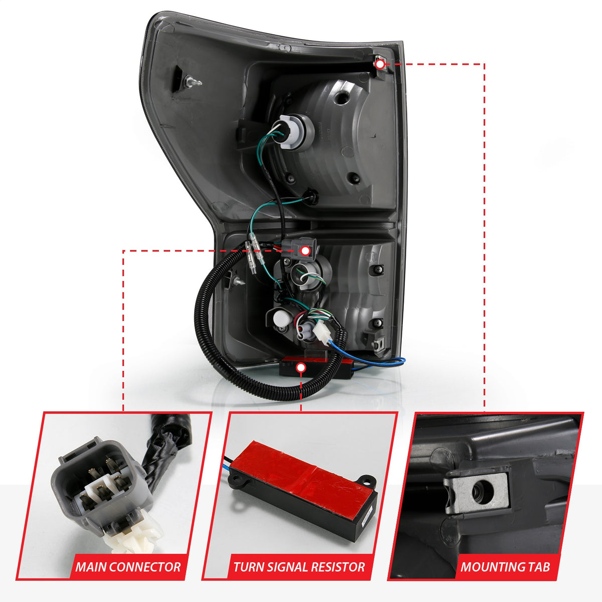 ANZO USA ZUKT_311337 Anzo ZUKT_311337 LED Tail Light Assembly LED Smoke Lens Black
