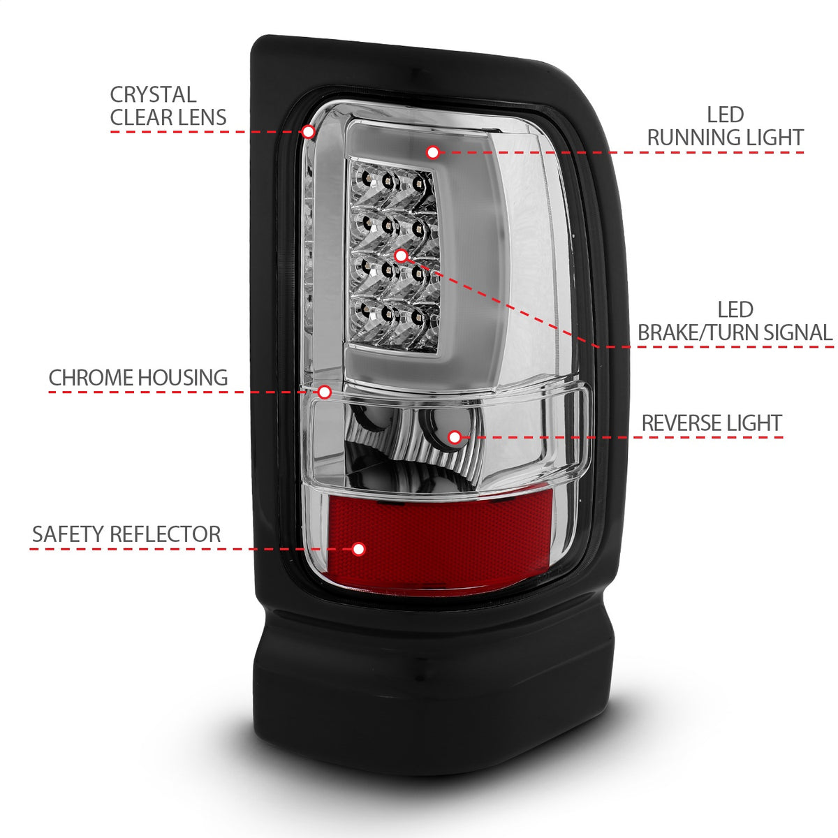 ANZO USA ZUKT_311341 Anzo ZUKT_311341 LED Tail Light Assembly LED for Ram 1500 for 311341