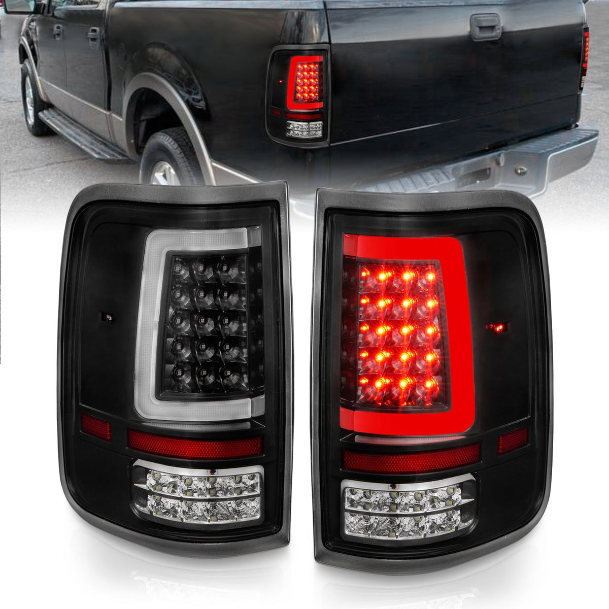ANZO USA ZUKT_311342 Anzo ZUKT_311342 Lens Black Housing w/ Light Bar