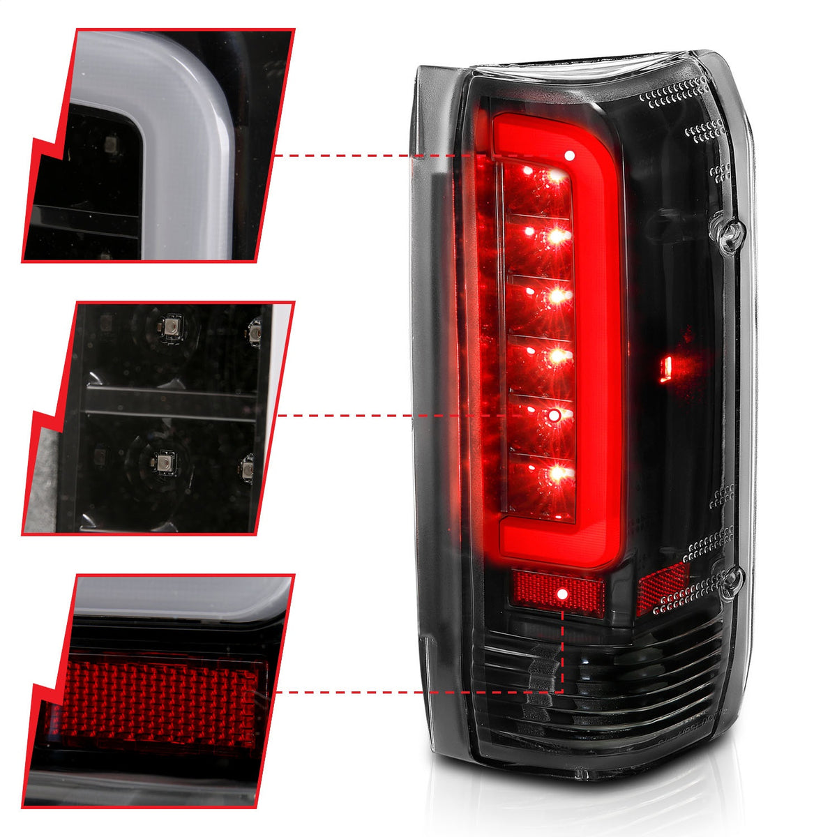 ANZO USA ZUKT_311350 Anzo ZUKT_311350 LED Tail Light Assembly LED Clear Lens Black