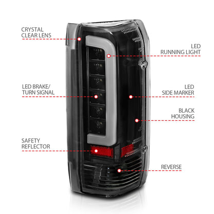 ANZO USA ZUKT_311350 Anzo ZUKT_311350 LED Tail Light Assembly LED Clear Lens Black