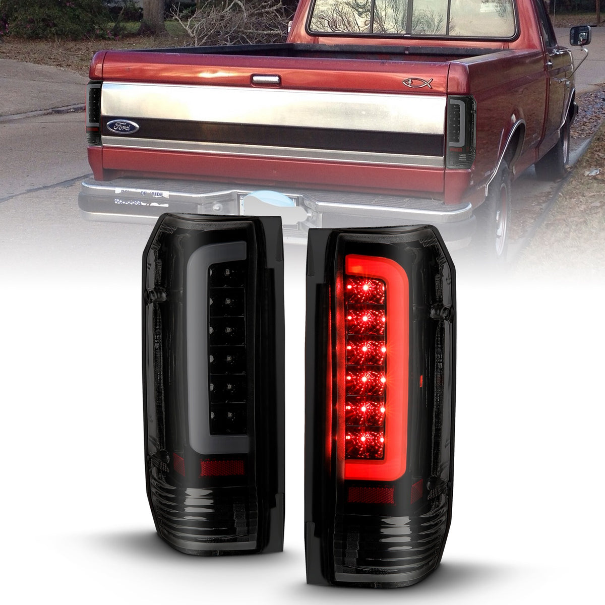 ANZO USA ZUKT_311351 Anzo ZUKT_311351 LED Tail Light Assembly LED Smoke Lens Black