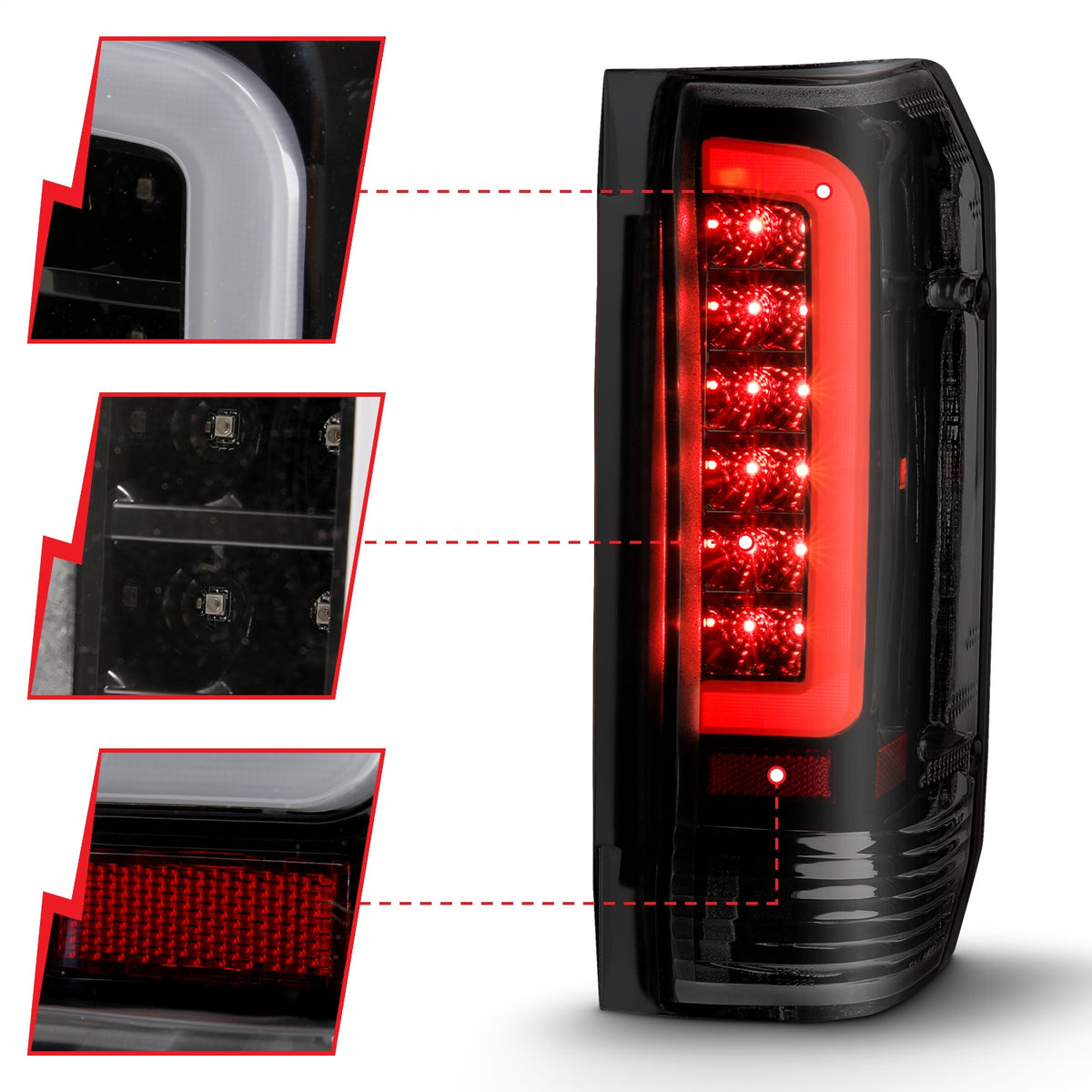 ANZO USA ZUKT_311351 Anzo ZUKT_311351 LED Tail Light Assembly LED Smoke Lens Black