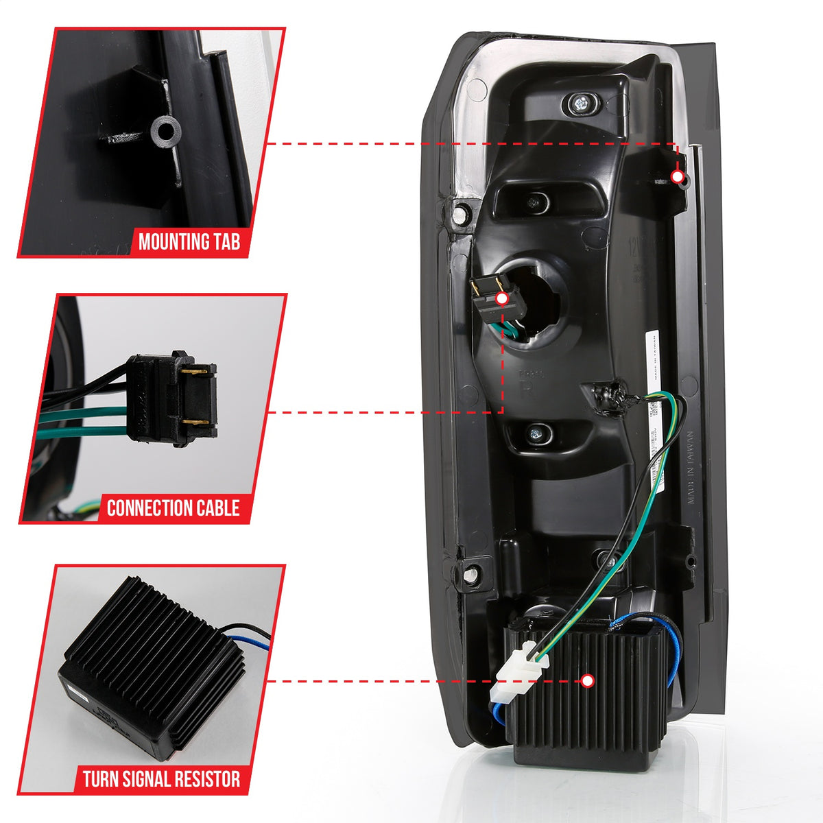 ANZO USA ZUKT_311351 Anzo ZUKT_311351 LED Tail Light Assembly LED Smoke Lens Black