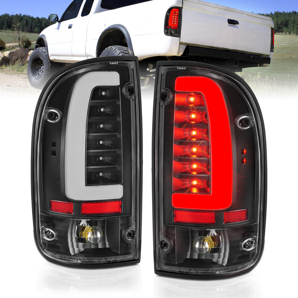 ANZO USA ZUKT_311353 Anzo ZUKT_311353 LED Tail Light Assembly LED Clear Lens Black