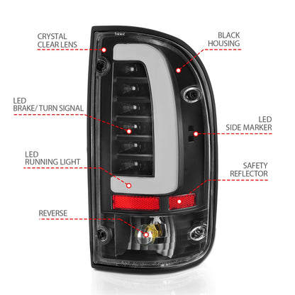 ANZO USA ZUKT_311353 Anzo ZUKT_311353 LED Tail Light Assembly LED Clear Lens Black