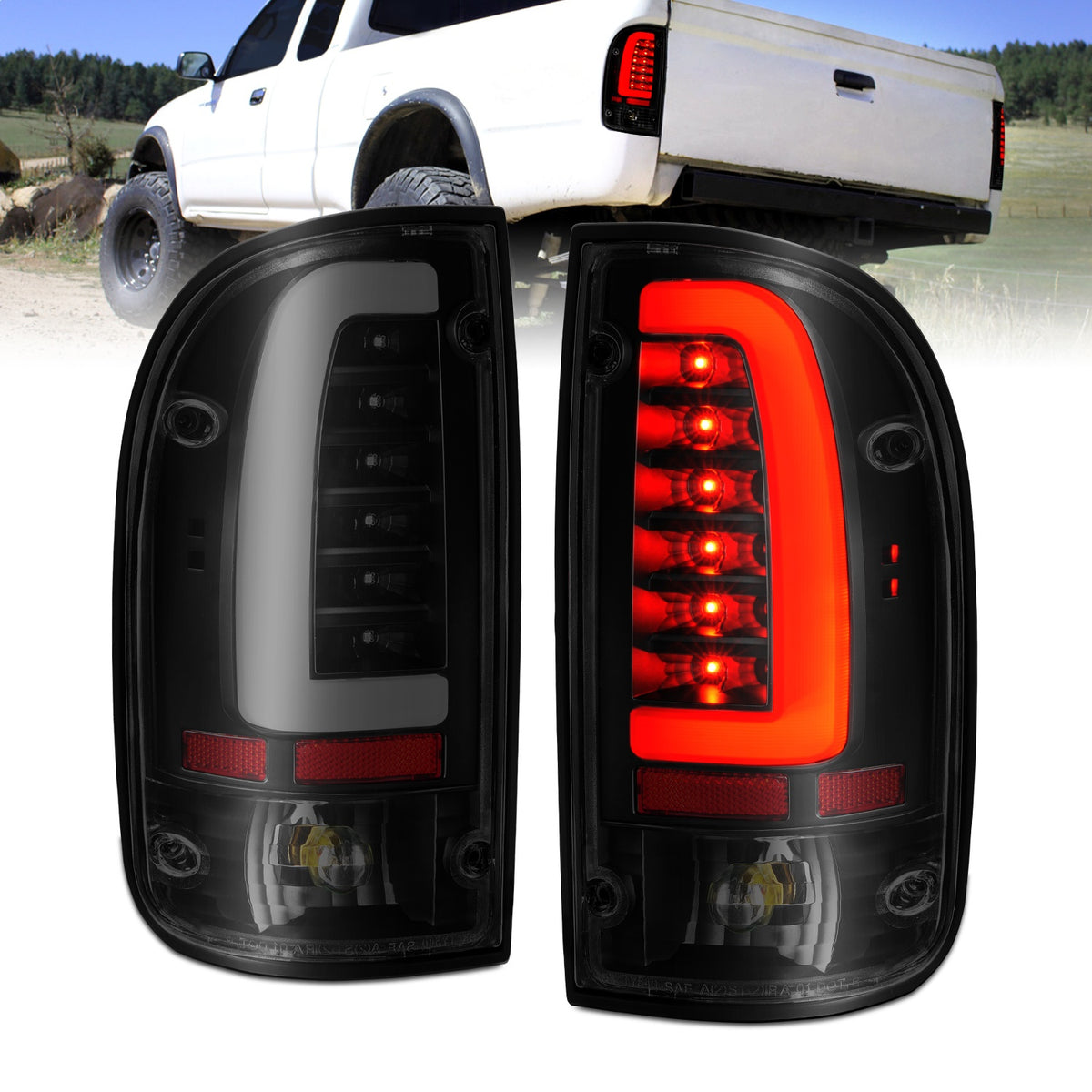 ANZO USA ZUKT_311354 Anzo ZUKT_311354 LED Tail Light Assembly LED Smoke Lens Black