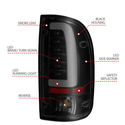 ANZO USA ZUKT_311354 Anzo ZUKT_311354 LED Tail Light Assembly LED Smoke Lens Black