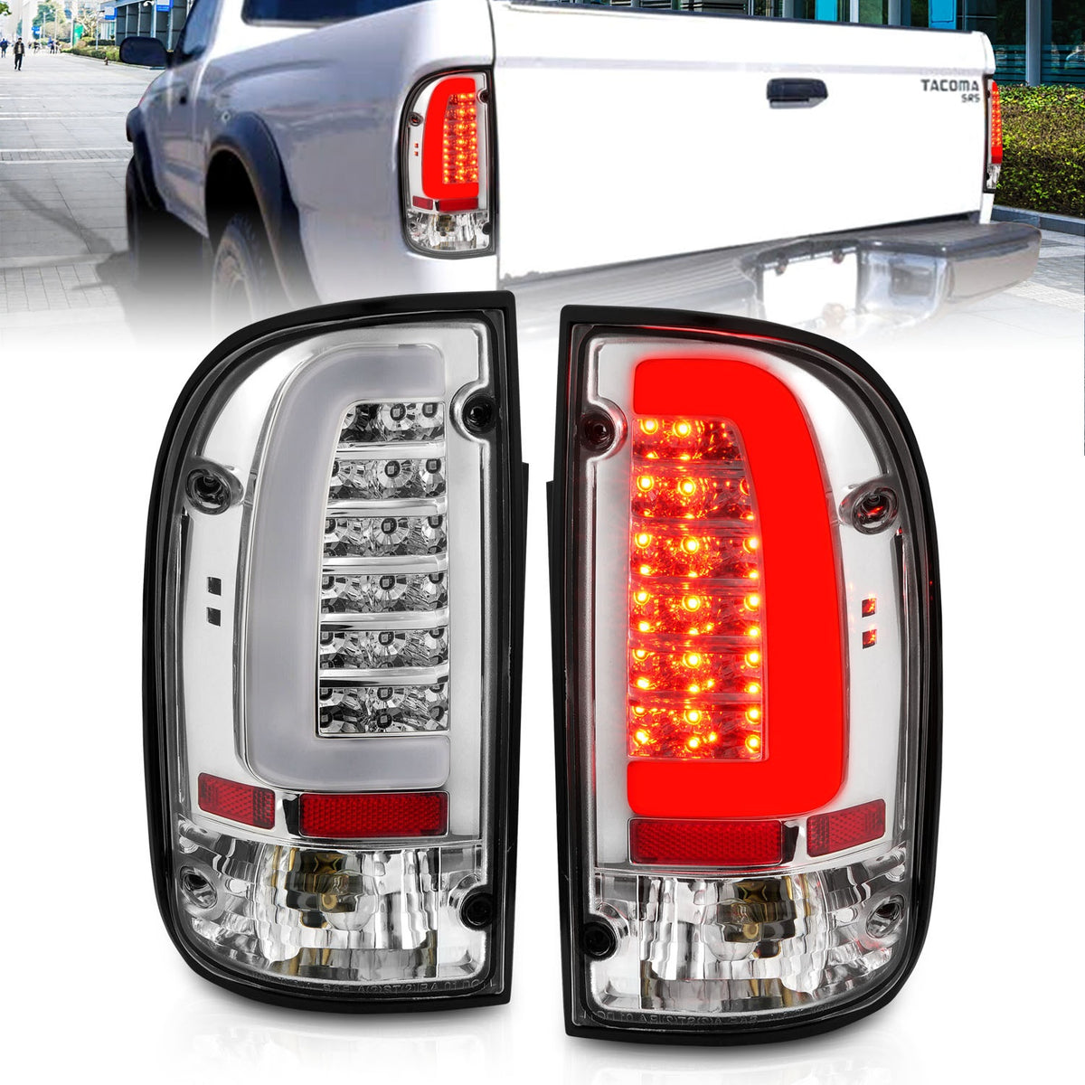 ANZO USA ZUKT_311355 Anzo ZUKT_311355 LED Tail Light Assembly LED Clear Lens Chrome