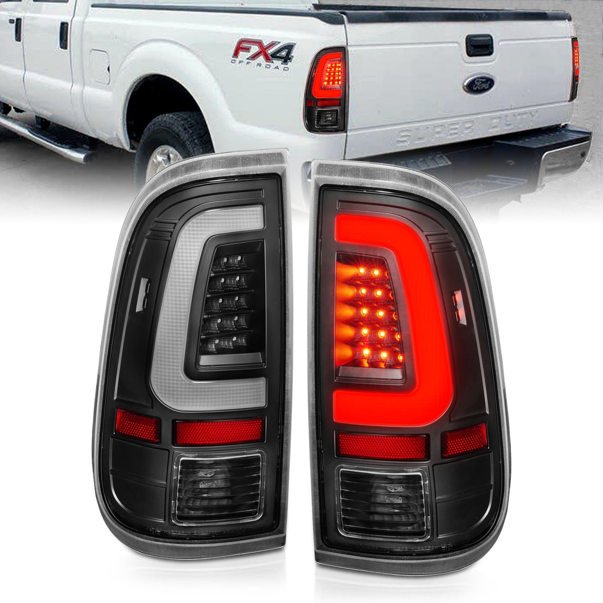 ANZO USA ZUKT_311356 Anzo ZUKT_311356 LED Tail Light Assembly LED Clear Lens Black