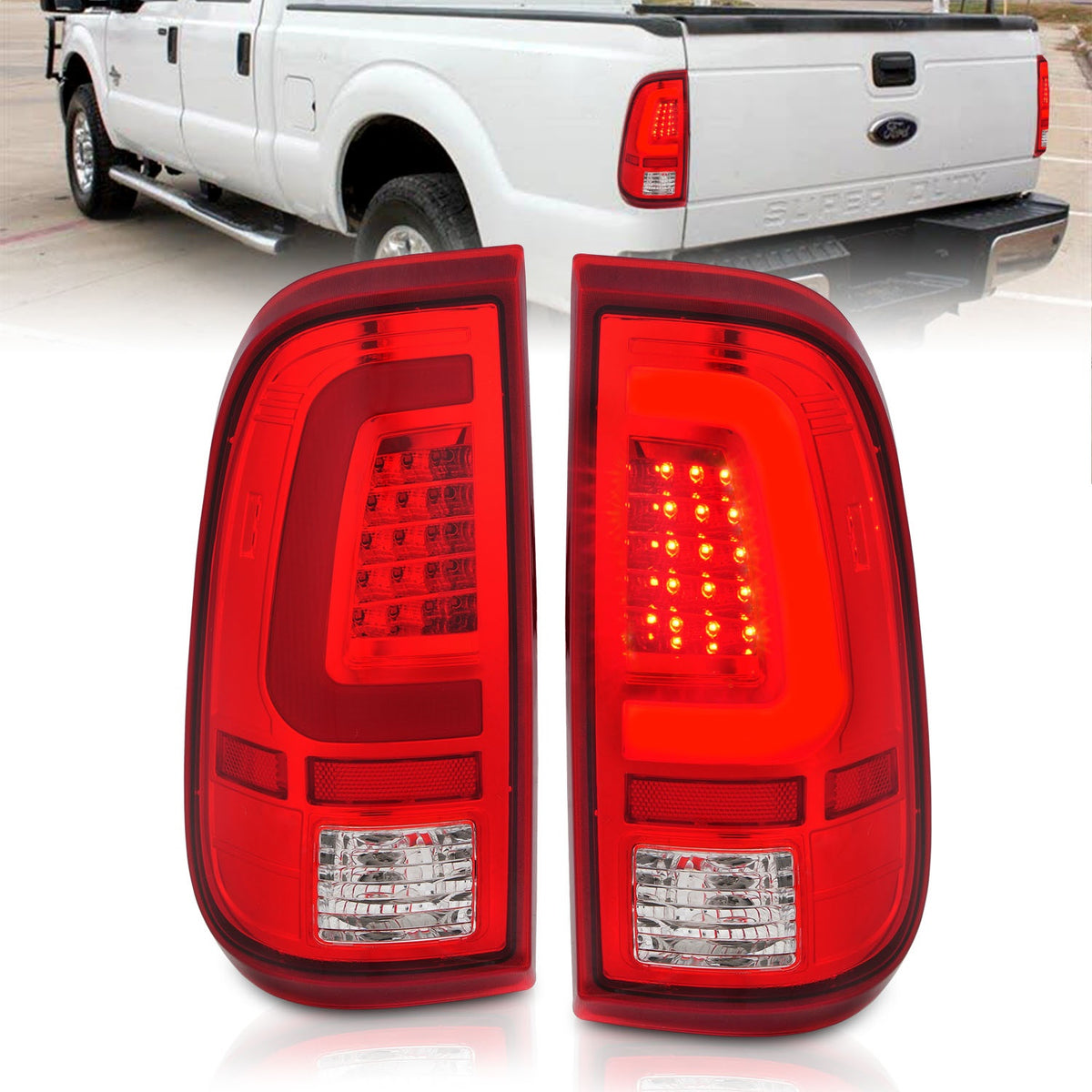 ANZO USA ZUKT_311358 Anzo ZUKT_311358 LED Tail Light Assembly LED Red/Clear Lens