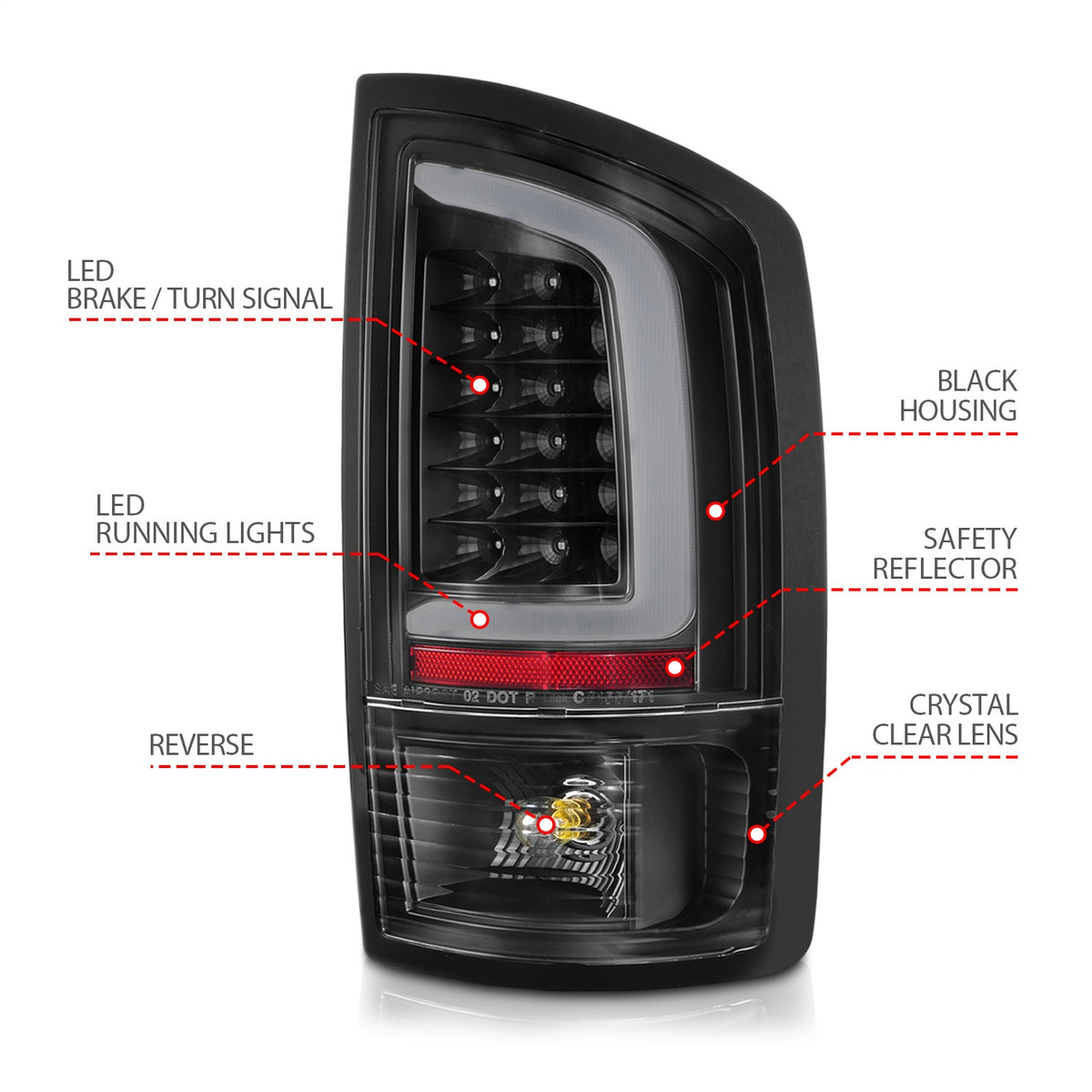 ANZO USA ZUKT_311368 Anzo ZUKT_311368 Lens Black Housing w/ Light for Ram 1500 for 311368