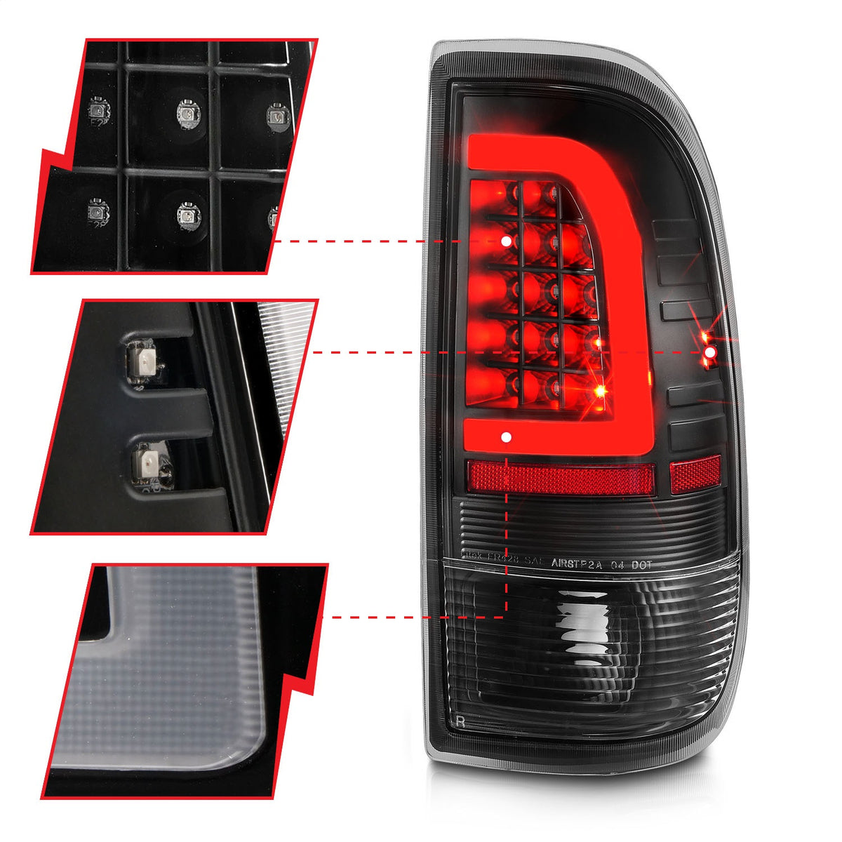ANZO USA ZUKT_311377 Anzo ZUKT_311377 Lens Black Housing w/ Light Bar