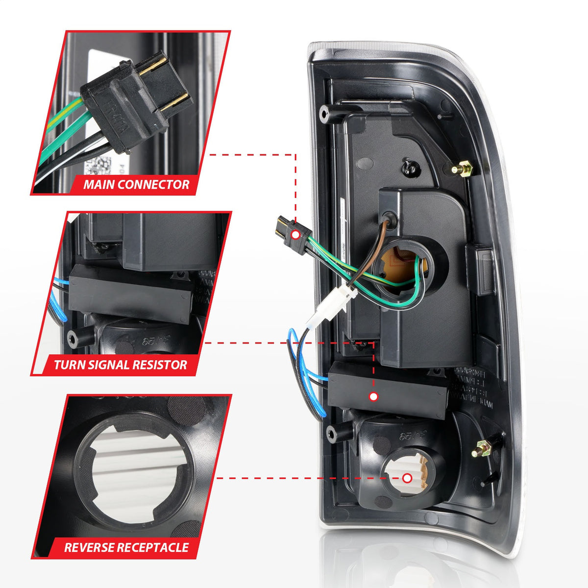 ANZO USA ZUKT_311377 Anzo ZUKT_311377 Lens Black Housing w/ Light Bar