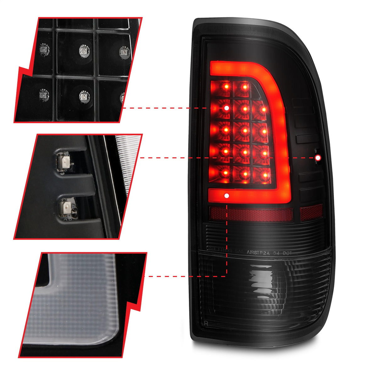 ANZO USA ZUKT_311378 Anzo ZUKT_311378 Lens Black Housing w/ Light Bar