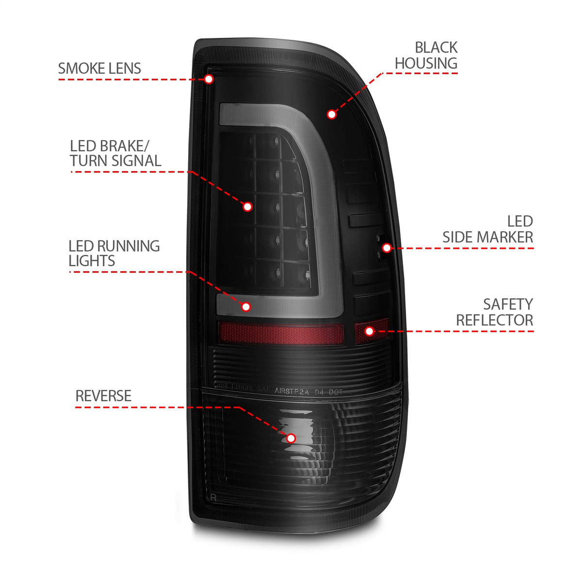 ANZO USA ZUKT_311378 Anzo ZUKT_311378 Lens Black Housing w/ Light Bar
