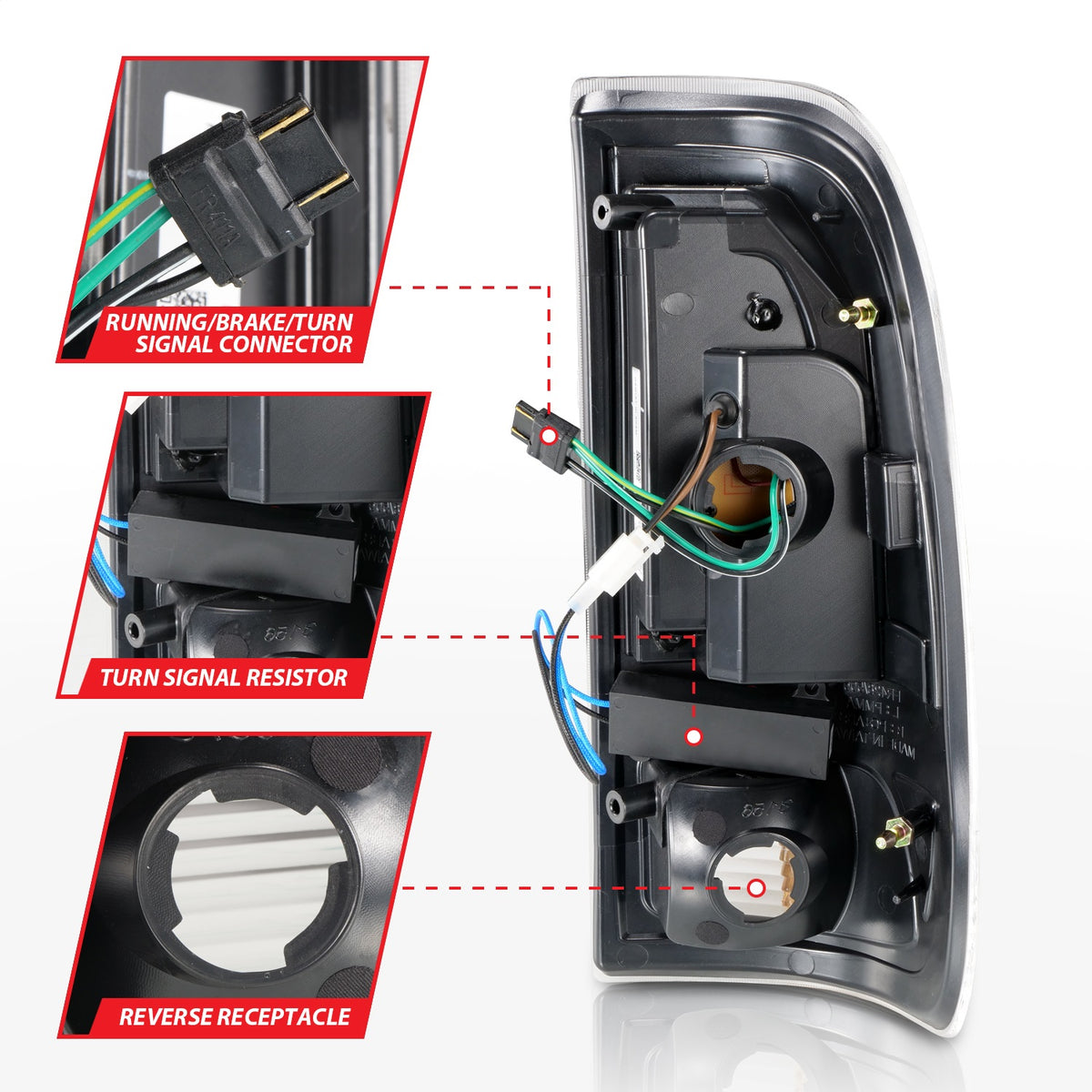 ANZO USA ZUKT_311378 Anzo ZUKT_311378 Lens Black Housing w/ Light Bar