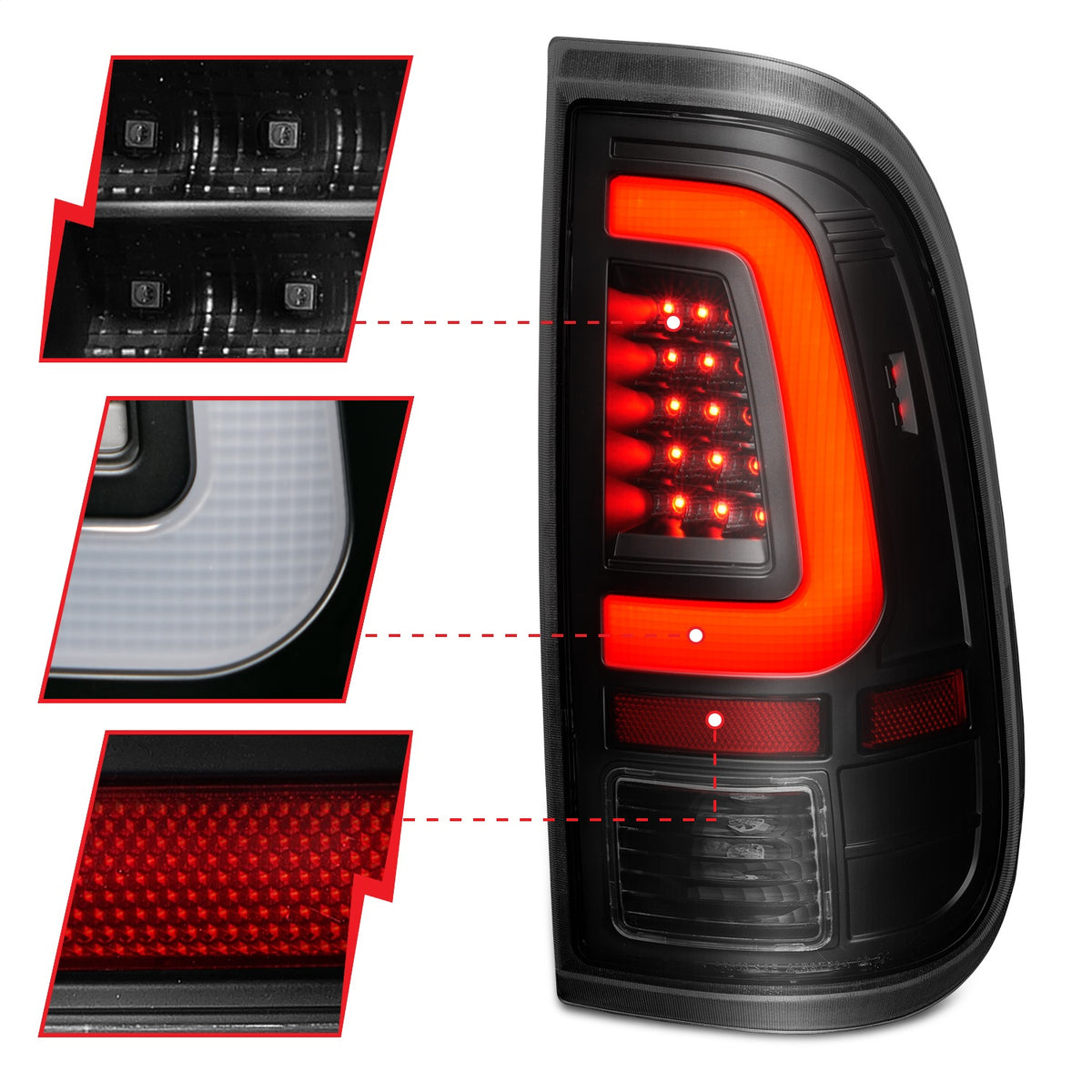 ANZO USA ZUKT_311379 Anzo ZUKT_311379 Lens Black Housing w/ Light Bar