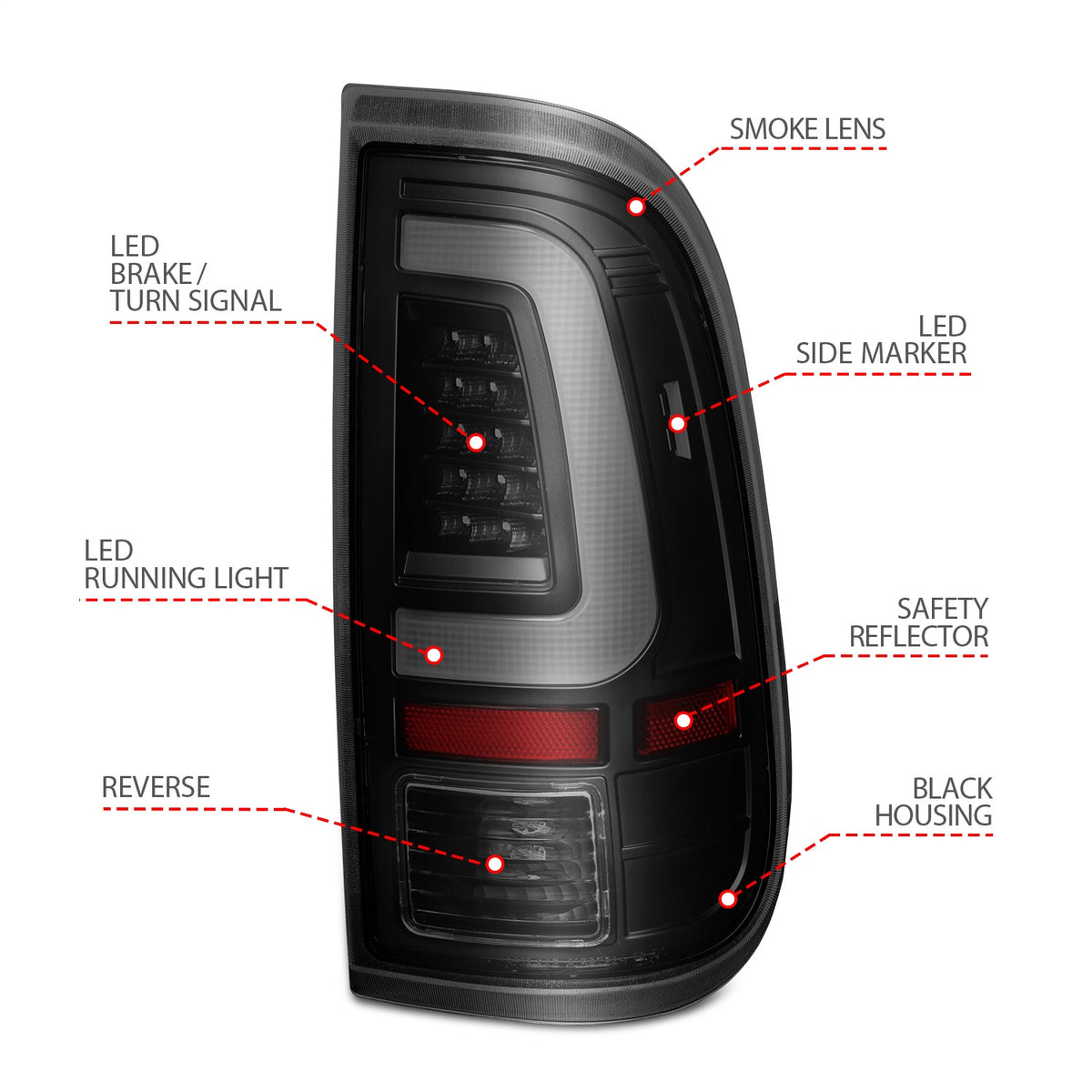ANZO USA ZUKT_311379 Anzo ZUKT_311379 Lens Black Housing w/ Light Bar