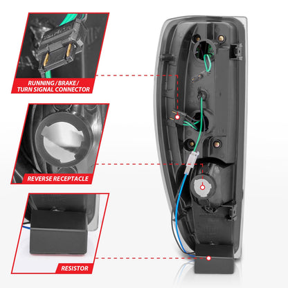 ANZO USA ZUKT_311385 Anzo ZUKT_311385 LED Tail Light Assembly Clear Lens Black Housing
